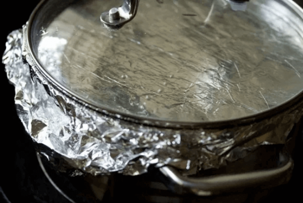 Cover Pot with Foil or paper towel